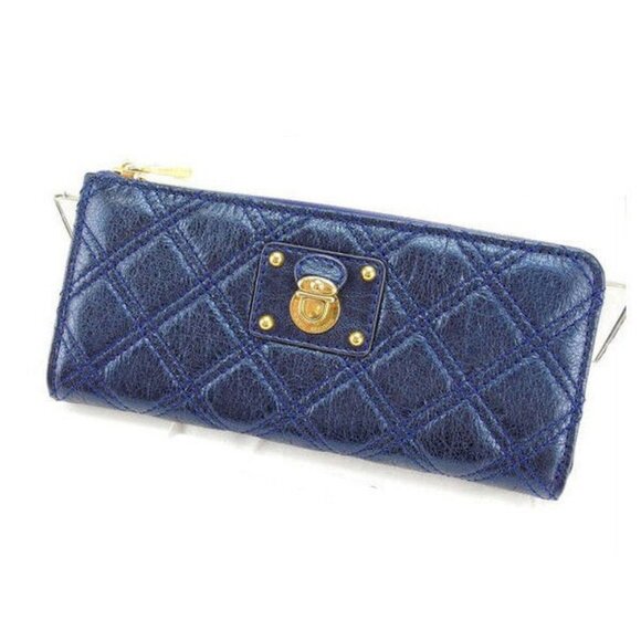 Marc Jacobs Wallet Purse Long Wallet Blue Woman Authentic Used Y2726 - Picture 1 of 6